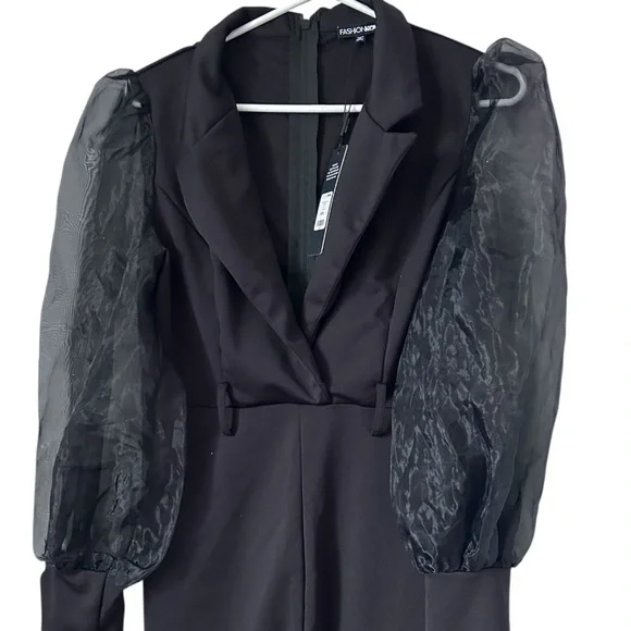 Women’s New Black Jumpsuit Fashion Nova Sz Large - Picture 2 of 4